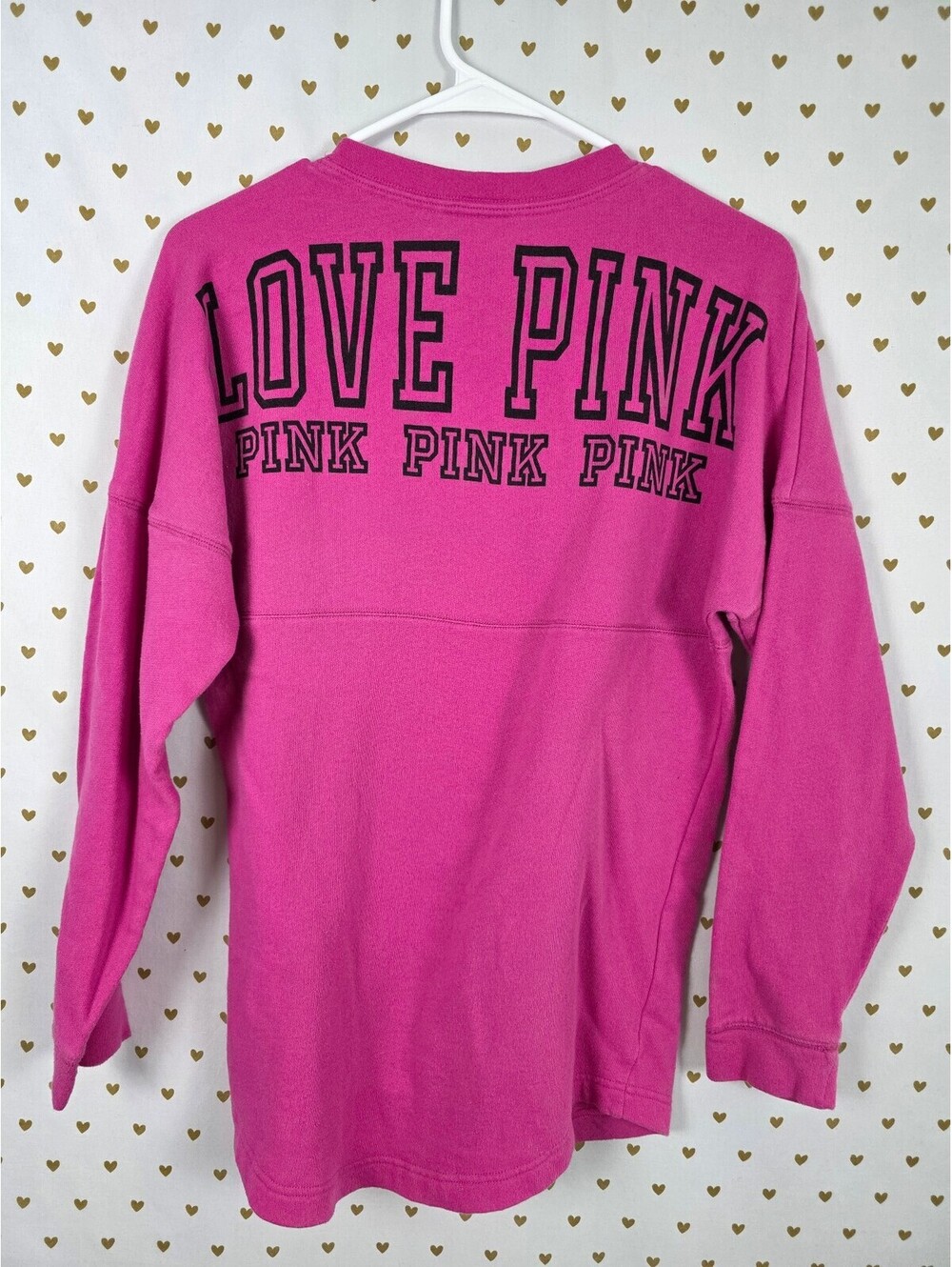 Victorias Secret Pink Magenta Logo Sweater Shirt XS Oversized